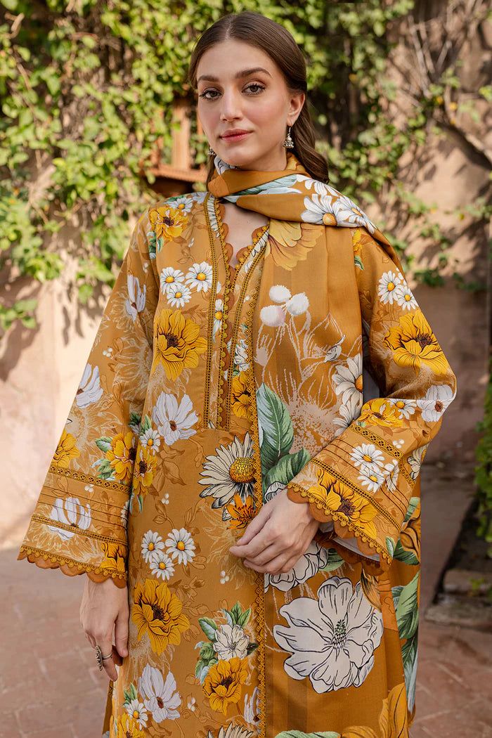 Farasha Wz=017 Premium Pure Lawn Emb With Chiffon Duppata 2025