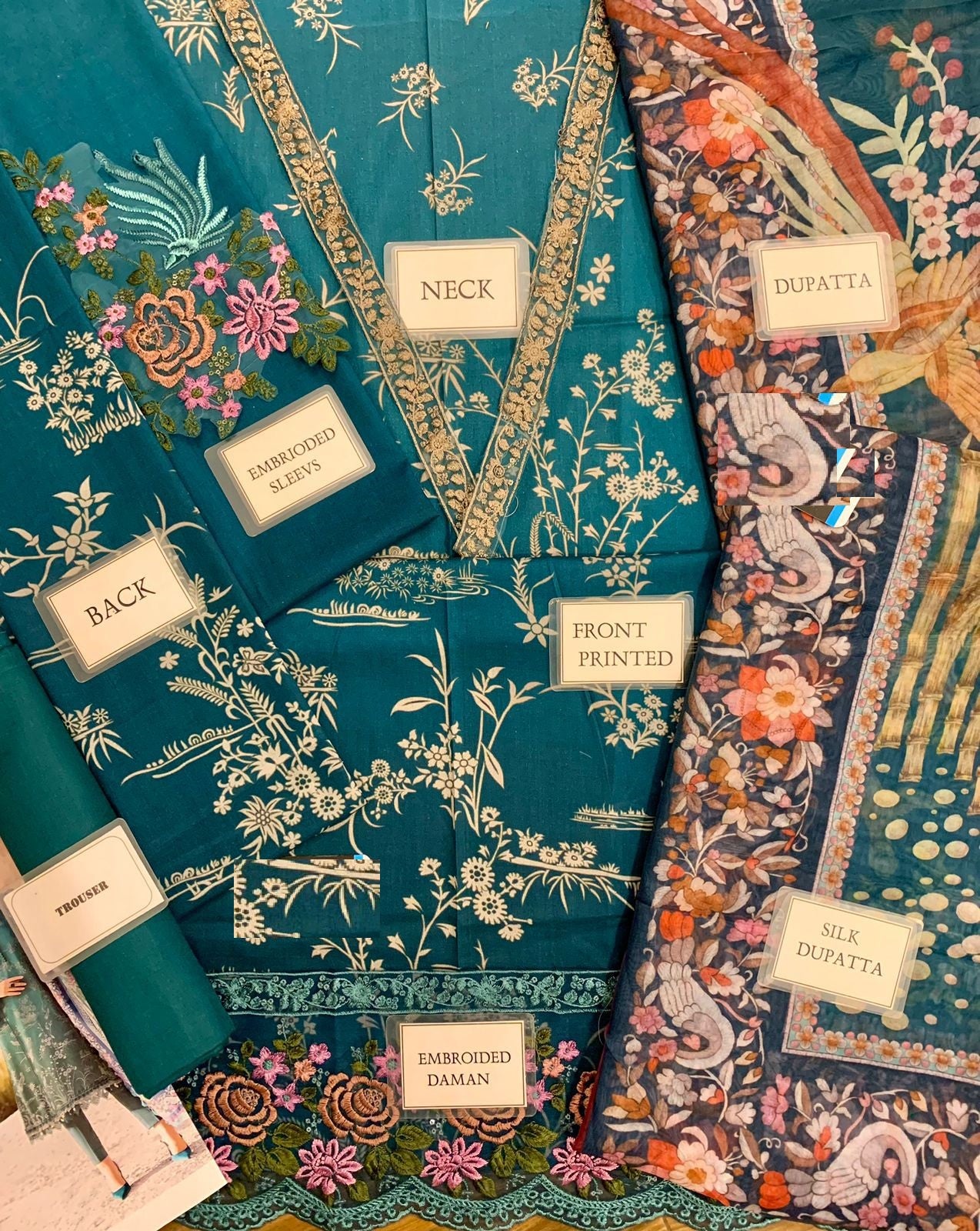 Maria b M-Print New Wz-024 Luxury Lawn Emb With Indian Silk Duppata 25