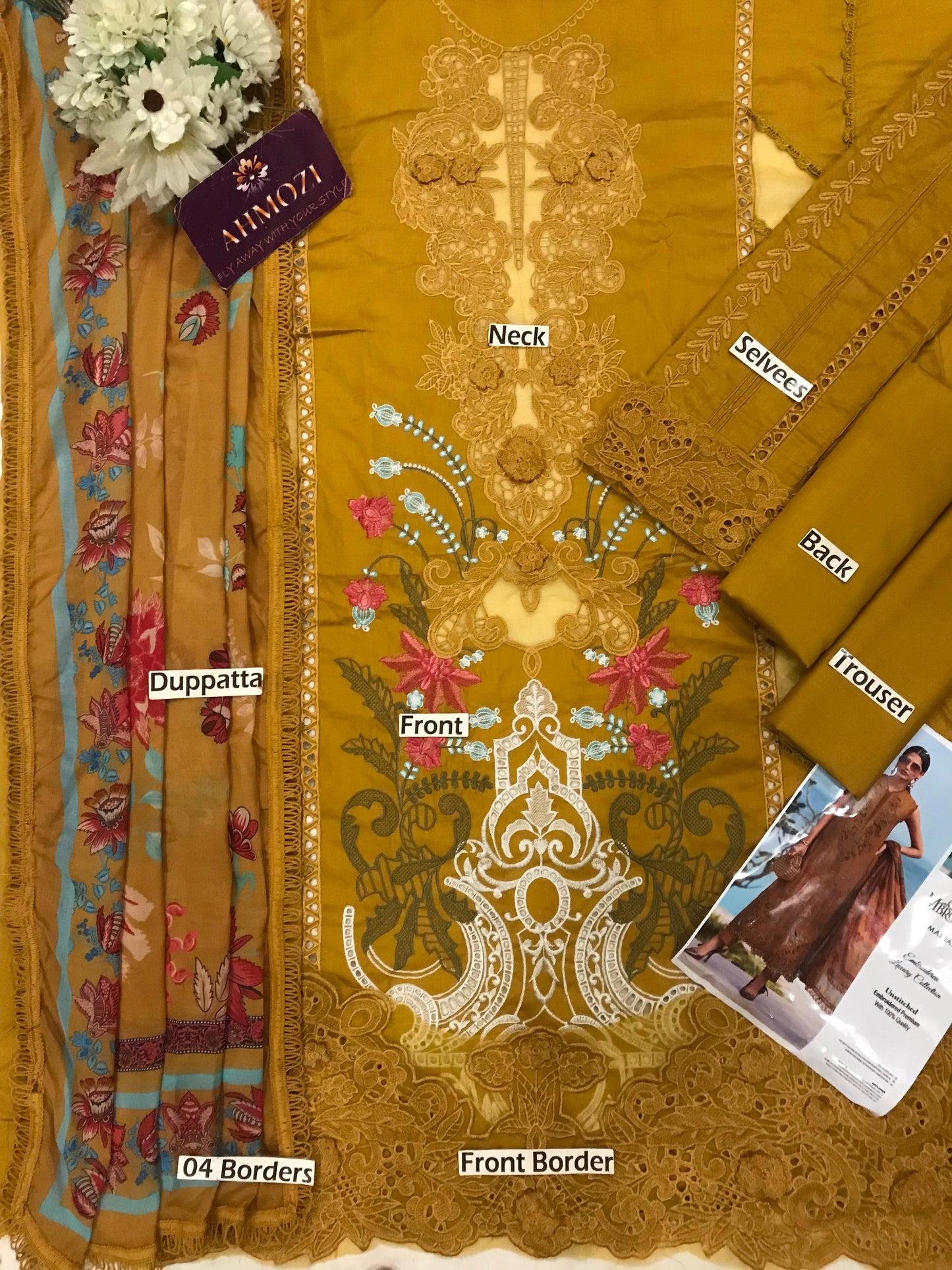 Maria b Hit Code Wz-037 Premium Pure Luxury Lawn Emb With Silk Emb Duppata 25