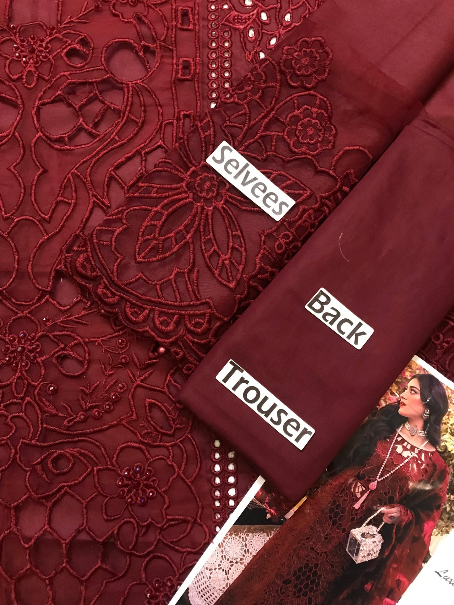 Bin Ilyas Wz-462 Red Beauty Demanding Design Luxury Lawn Chikankari 2025