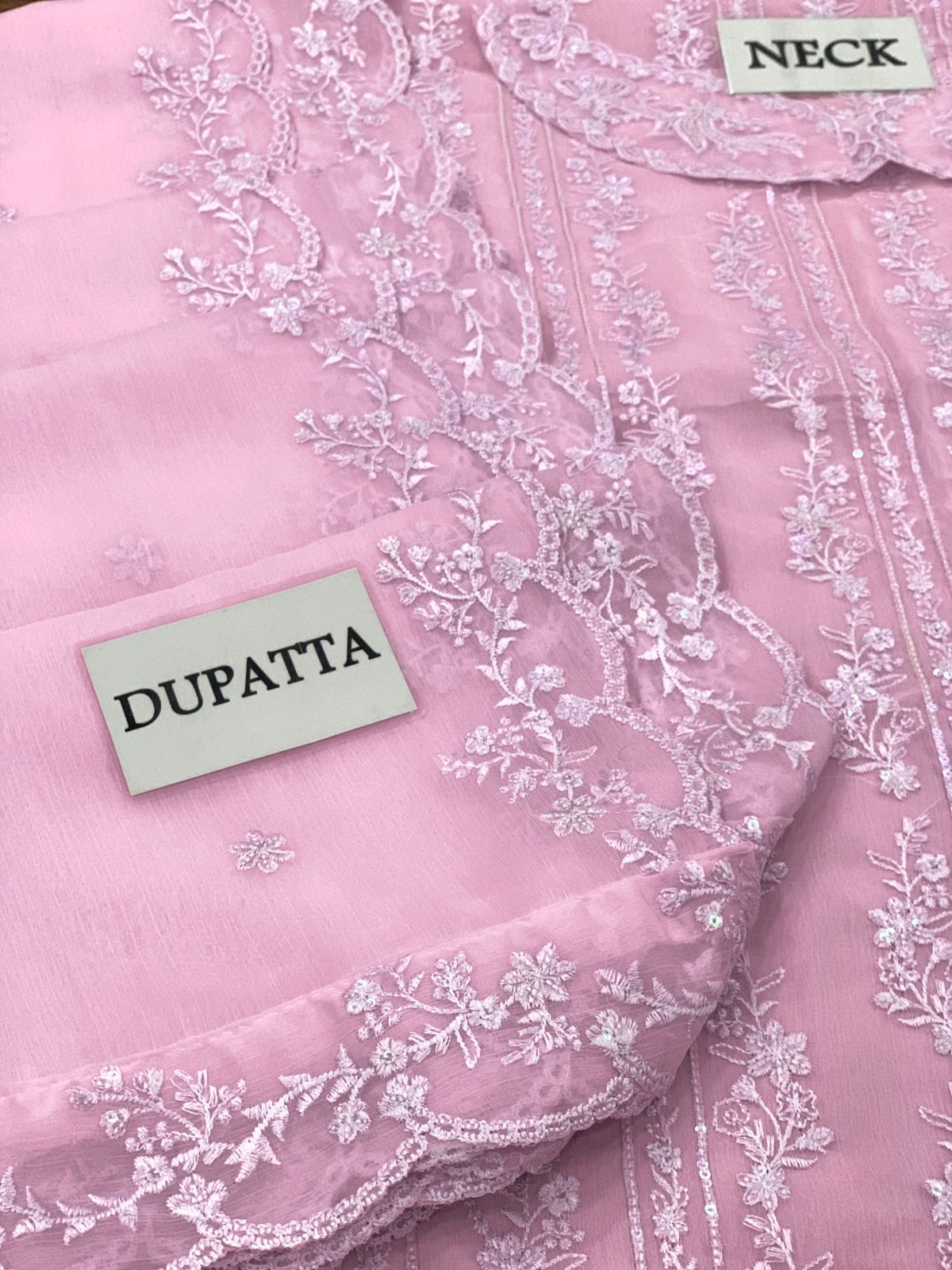 Azure Most Beautiful Pink Design Pure Chiffon Dress Party Wear 2025