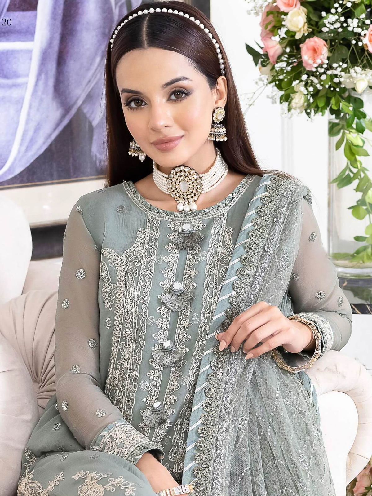 Asim Jofa Jhilmil Semi Pure Chiffon Pakistani Dress 2025