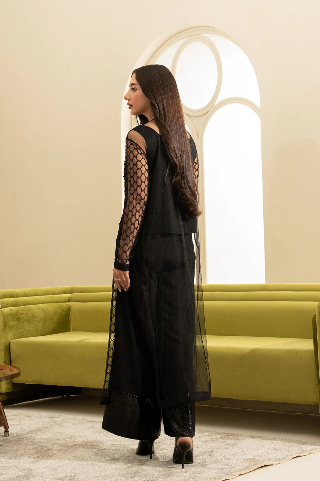 Lulusar Black Beauty Soft Net Party Wear Dress Most Hit Design 2025