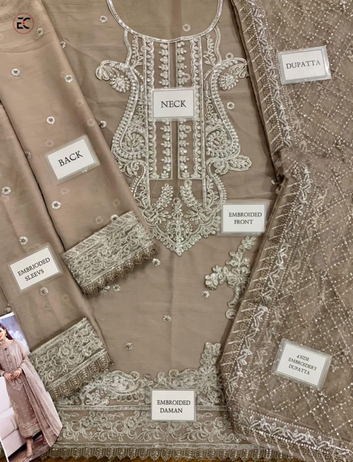 Asim Jofa Jhilmil Semi Pure Chiffon Pakistani Dress 2025