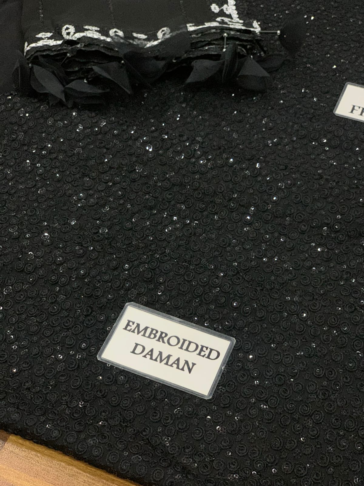 Suffuse Pure Jet Black Beauty Semi Pure Chiffon Pakistani Dress 2025