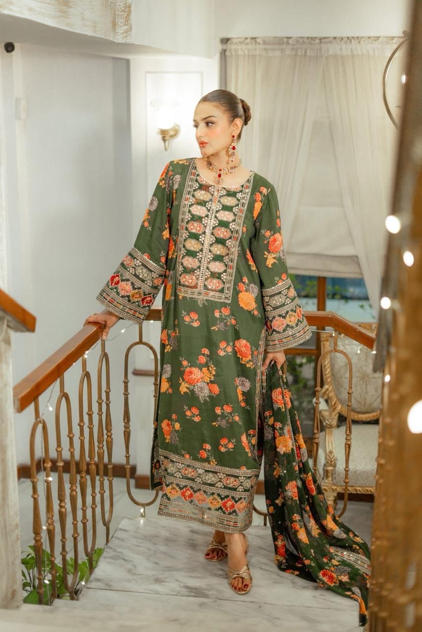 Aneela's New Most Hit Design Pure Silk Dress Party Wear 2025