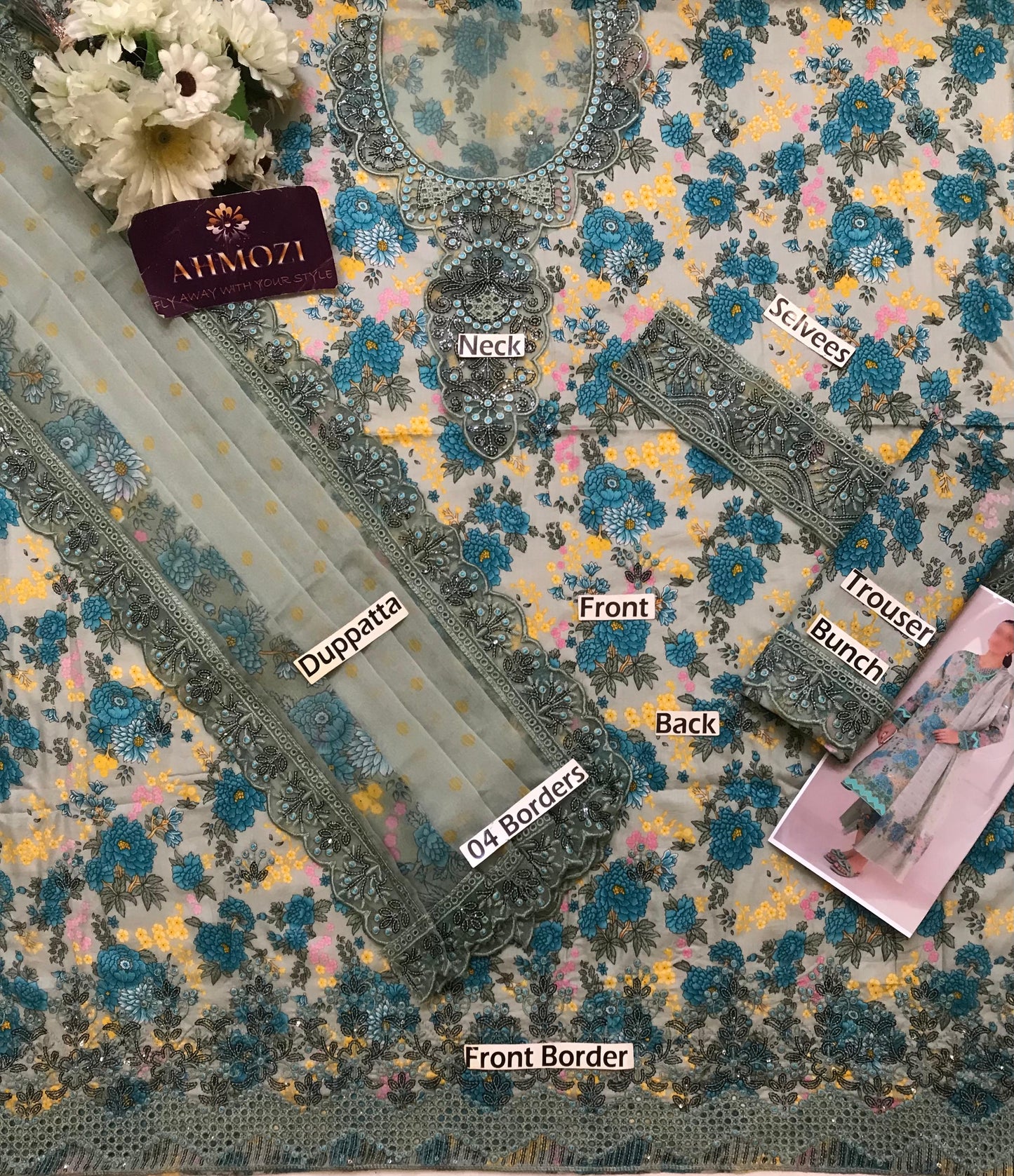 Maria b Floral New Design With Chiffon Duppata 2025