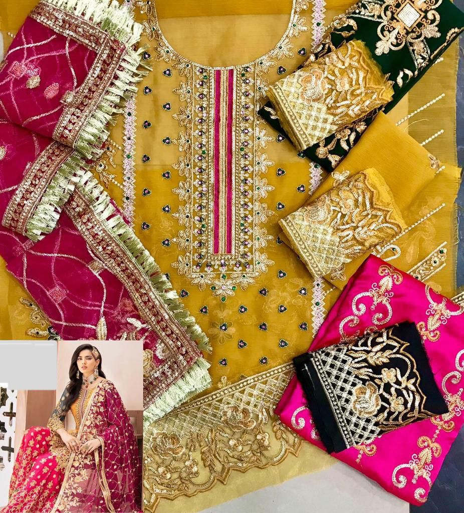 Emaan Adeel Yellow Mehndi Garara Wedding Season / Party Wear 2025