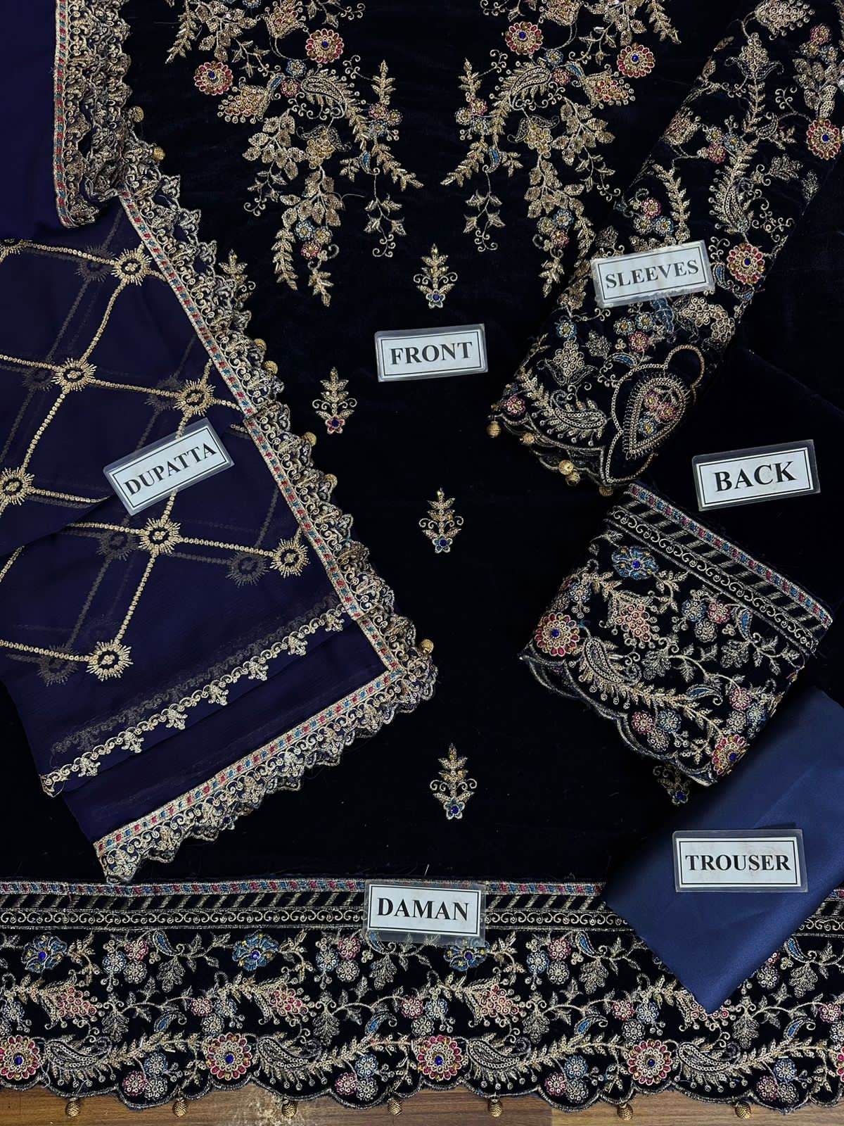 Emaan Adeel Velvet Dress With Chiffon Duppata Wedding Collection 2025