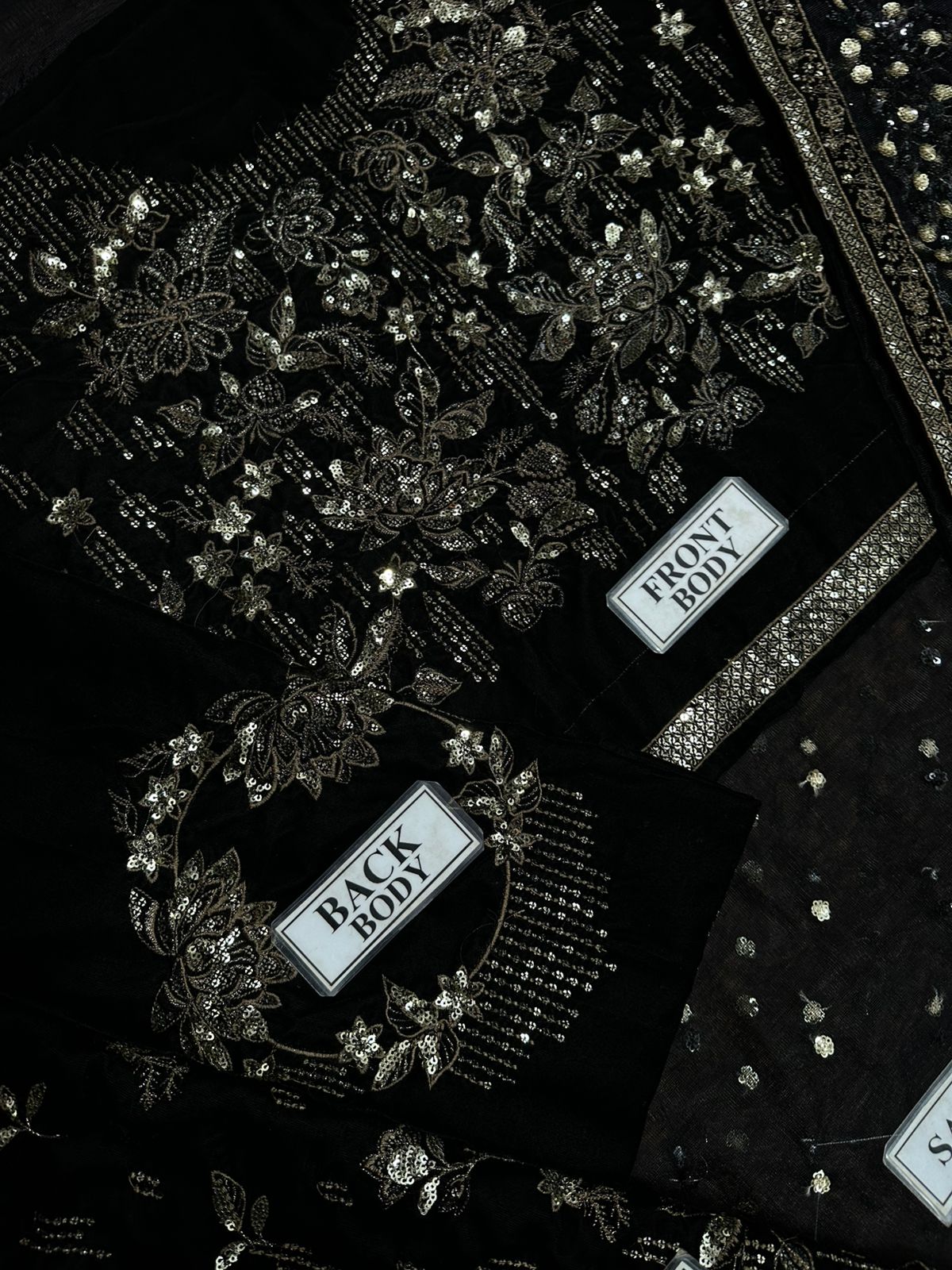 Jazmin Soft Net & Velvet Black Most Hit Saree Wedding Season / Party Wear 2025