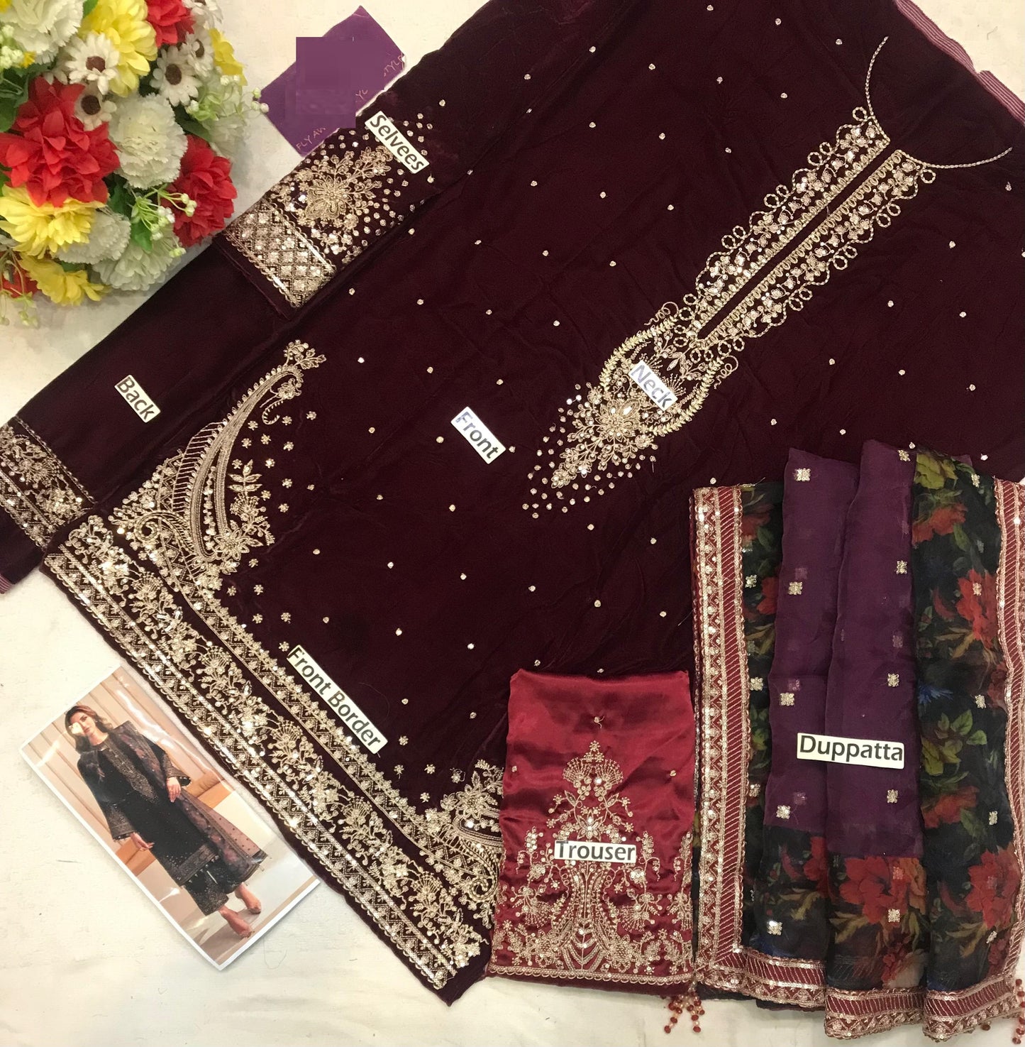 Baroque Jazmin Velvet Mehroon Wedding & Party Wear 2025