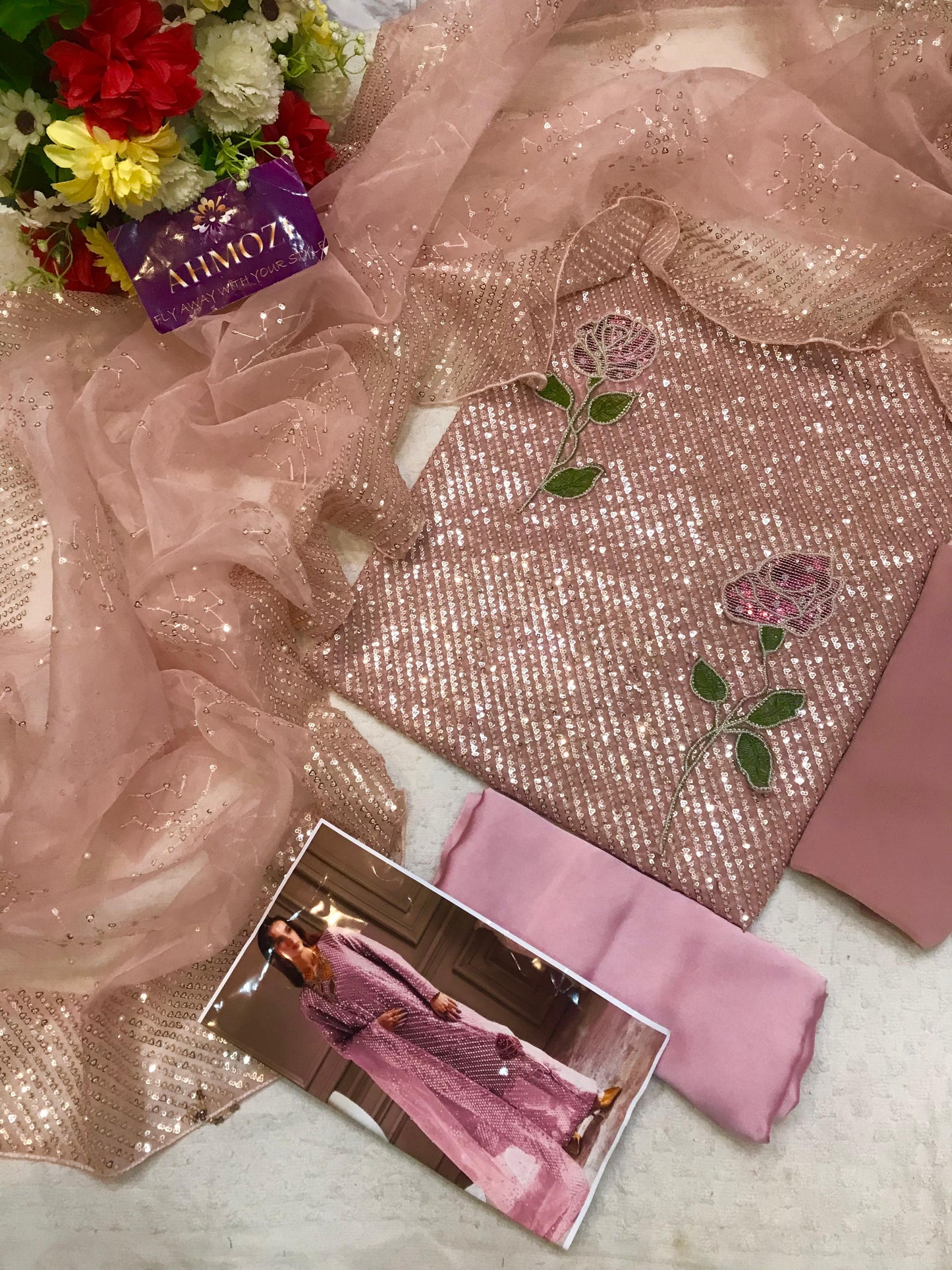 Nure Midnight Pink Chiffon Design Wedding & Party Wear Dress 2025