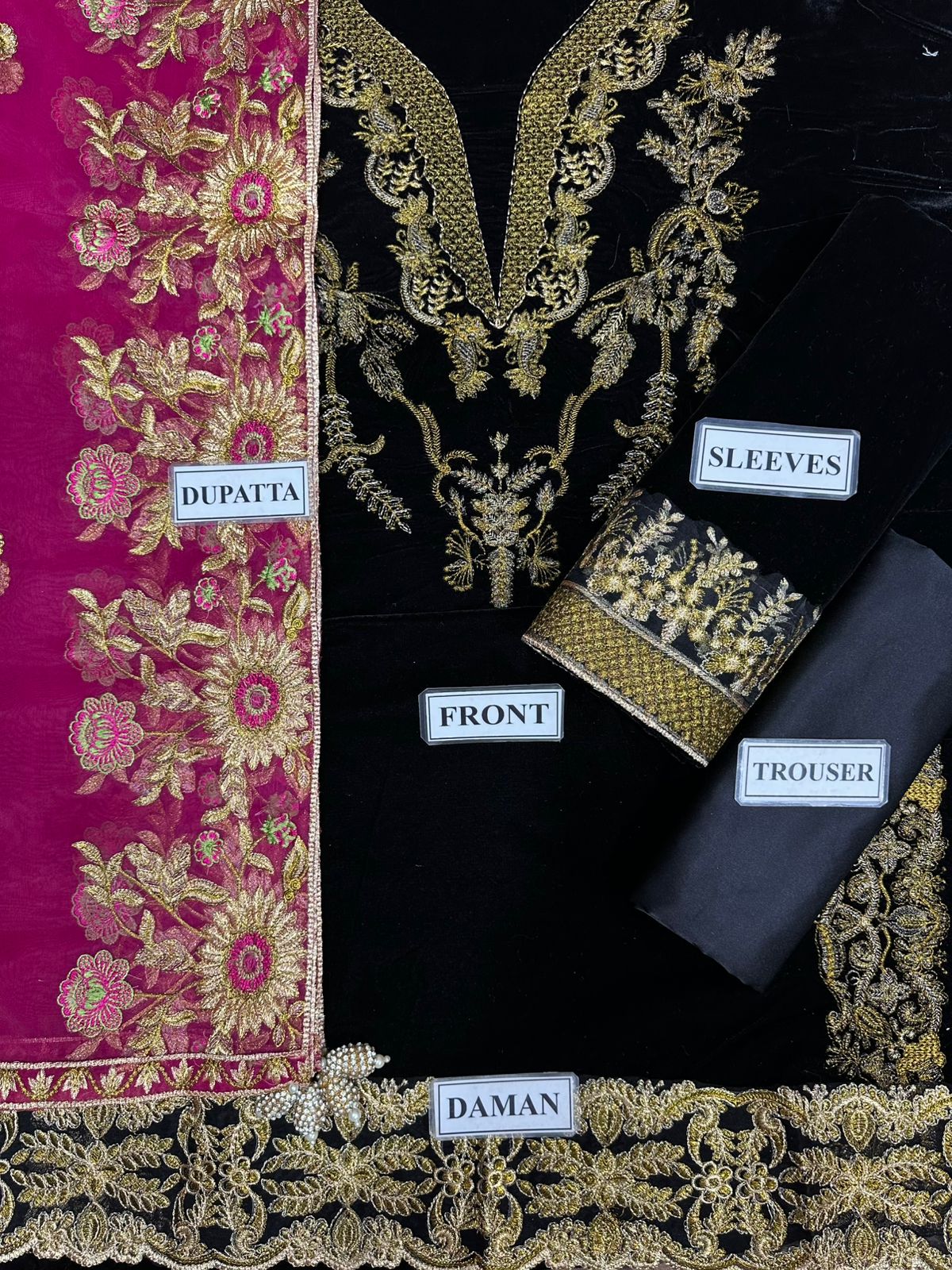 Ammara Khan Wz=021 Velvet Black Beauty Wedding & Party Wear 2025