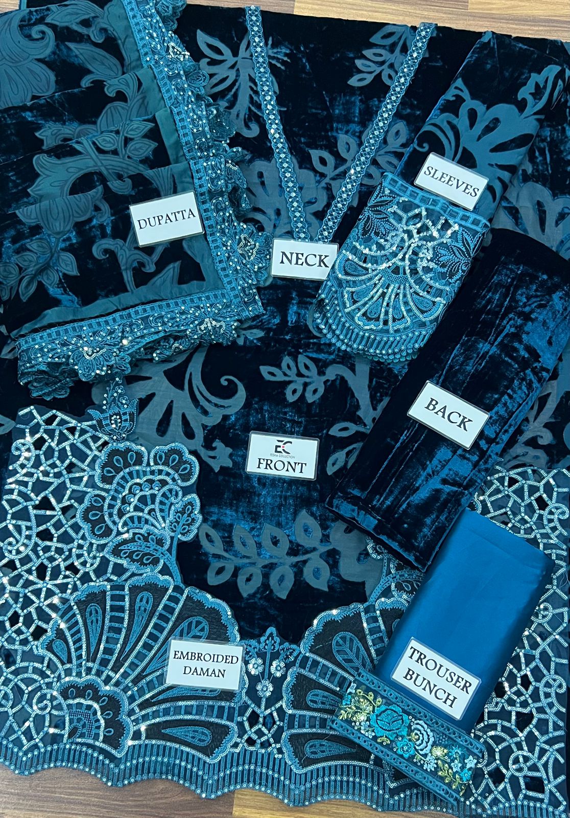Maria B Palachi Collection Velvet Black & Zinc Wedding & Party Wear 2025