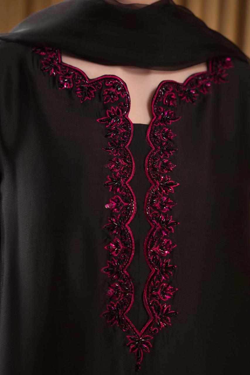 Ruby Black Red Wz-234 Raw Silk Dress 2025