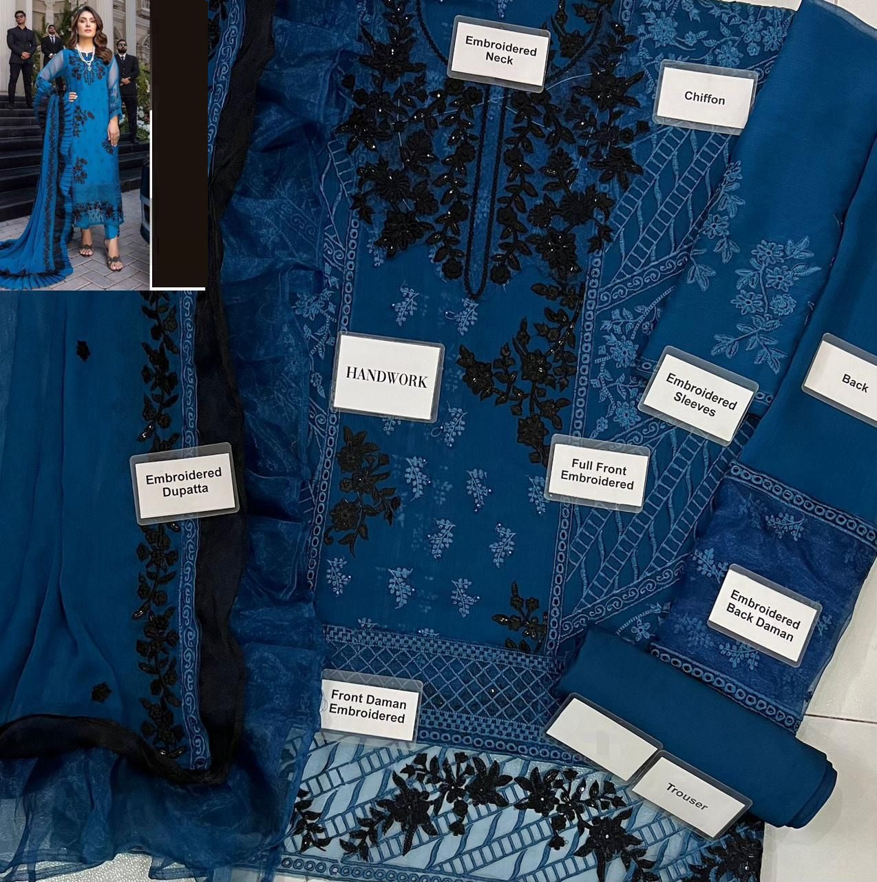Azure Zinc Wz-202 Chiffon Emb Dress 2025