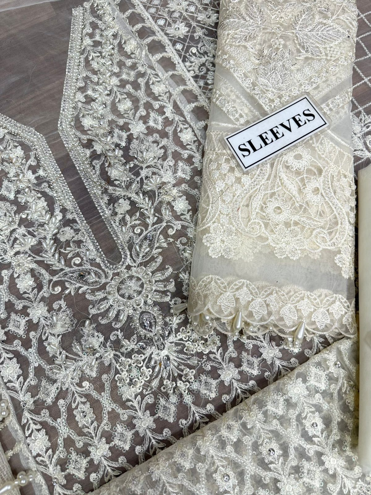 Baroque White Pure Organza Dress With Khadi Net Duppata Party Wear 2025