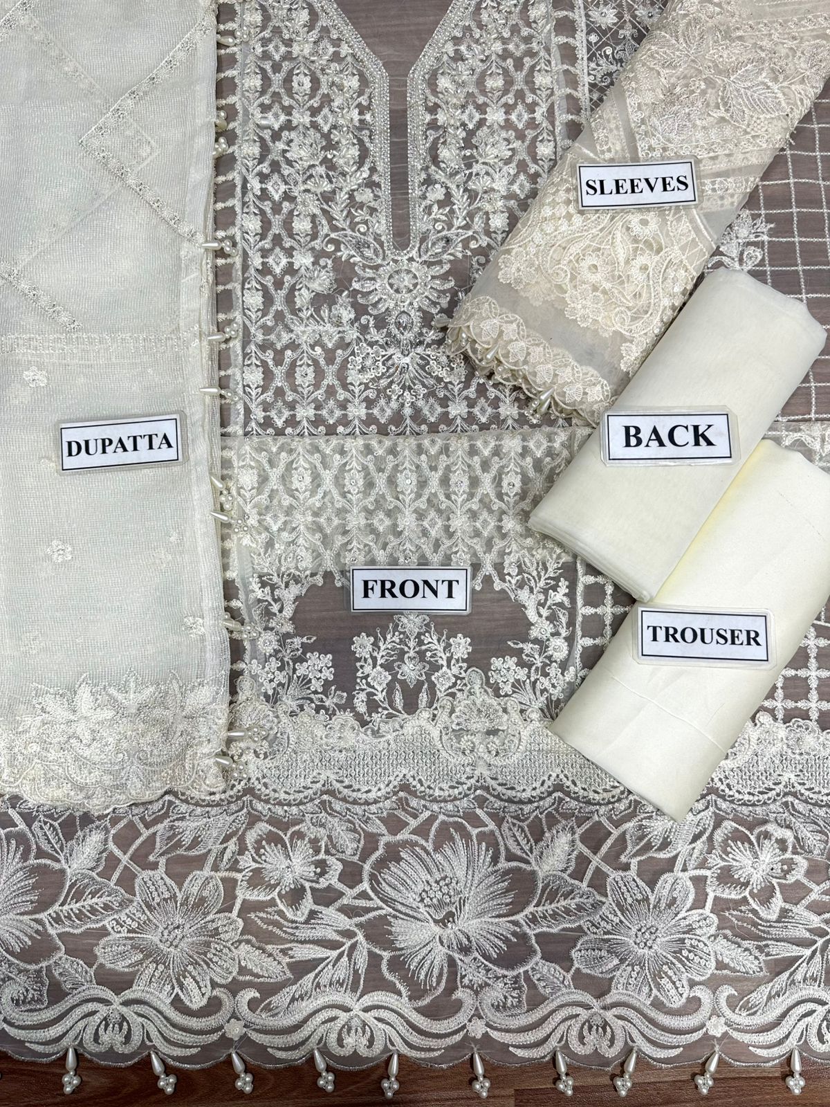 Baroque White Pure Organza Dress With Khadi Net Duppata Party Wear 2025