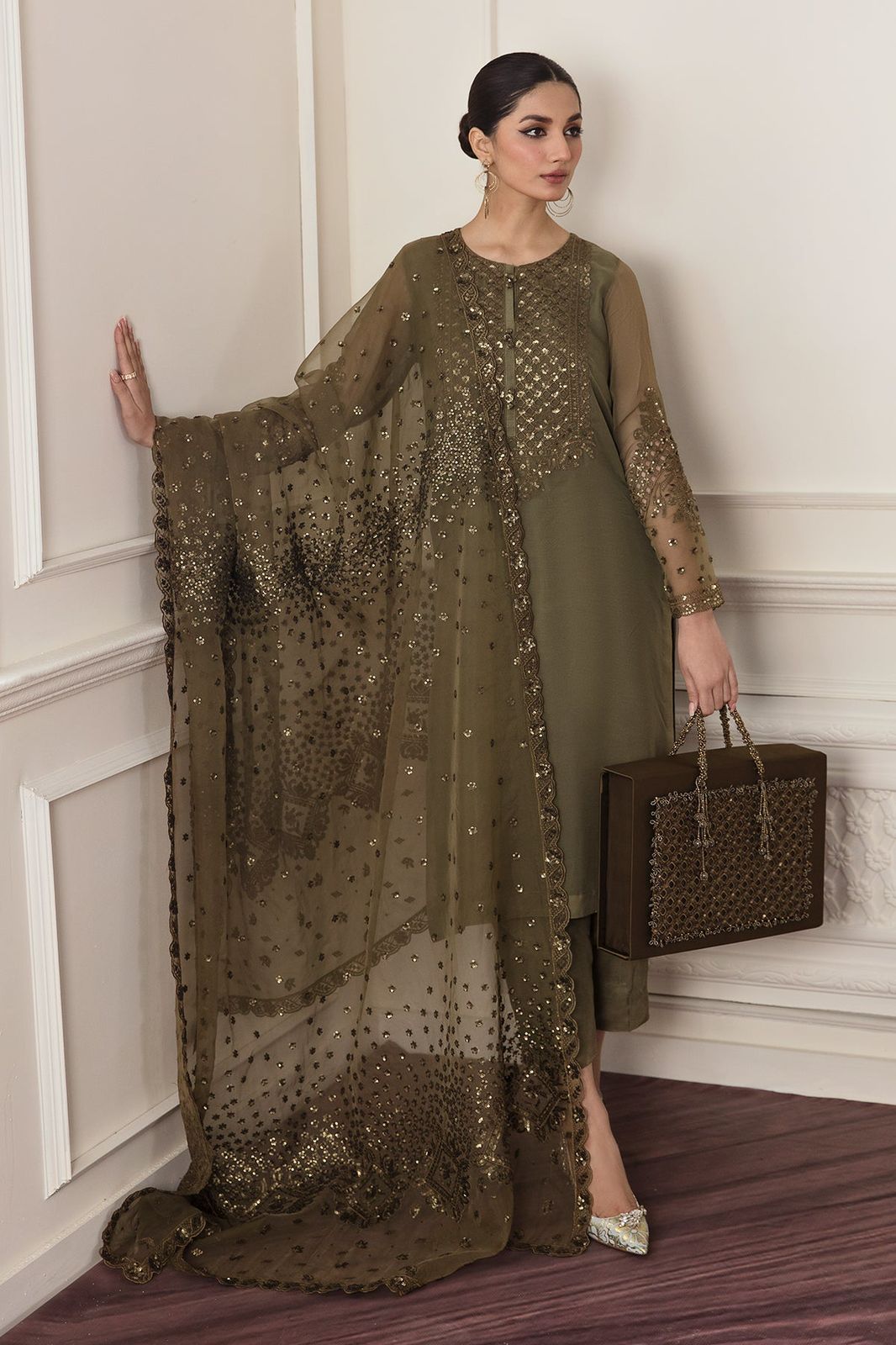 Baroque Wz-25 Semi Pure Chiffon Dress Formal Dress Winter Sale 2025  Wearza