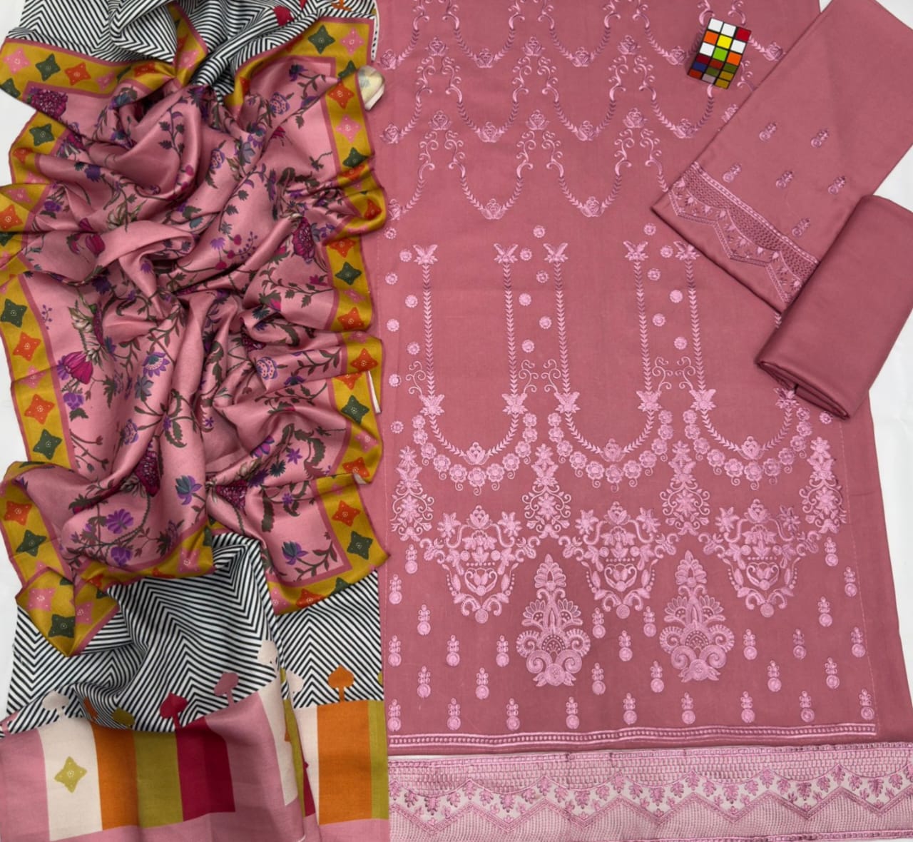 Limelight Beautiful Dhanak Emb Dress With Wool Shawl 2025
