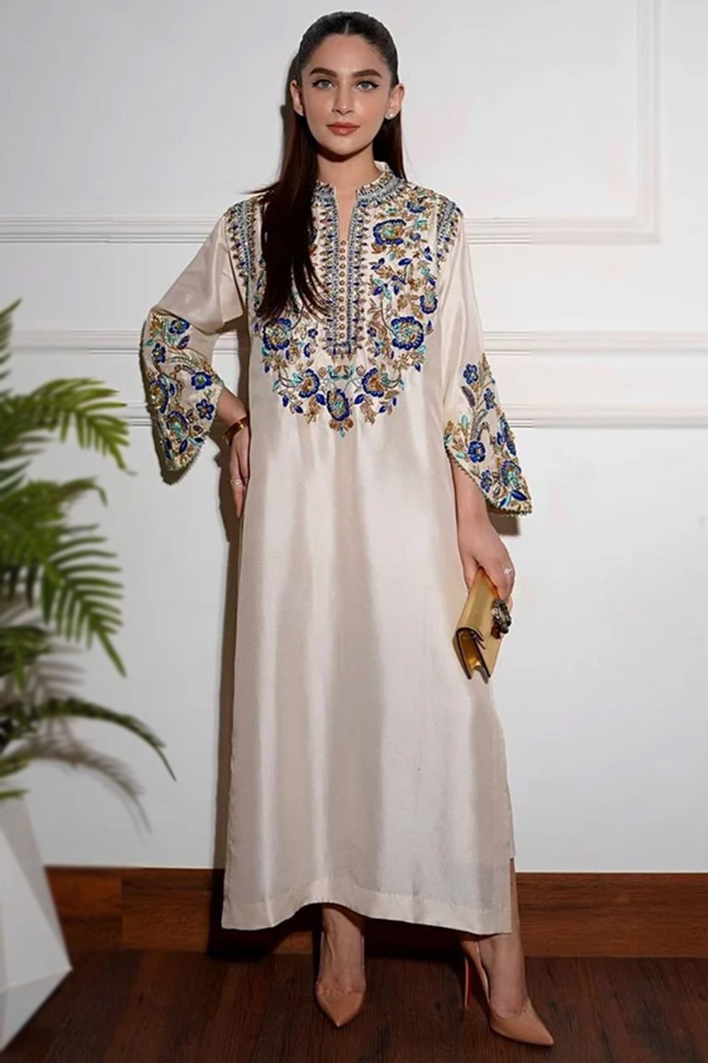 Alizay Saad Ivory Luxury Hand Embellished Raw Silk Formal Wedding Dress  Formal & Party Wear Pakistani 2025 – Wearza