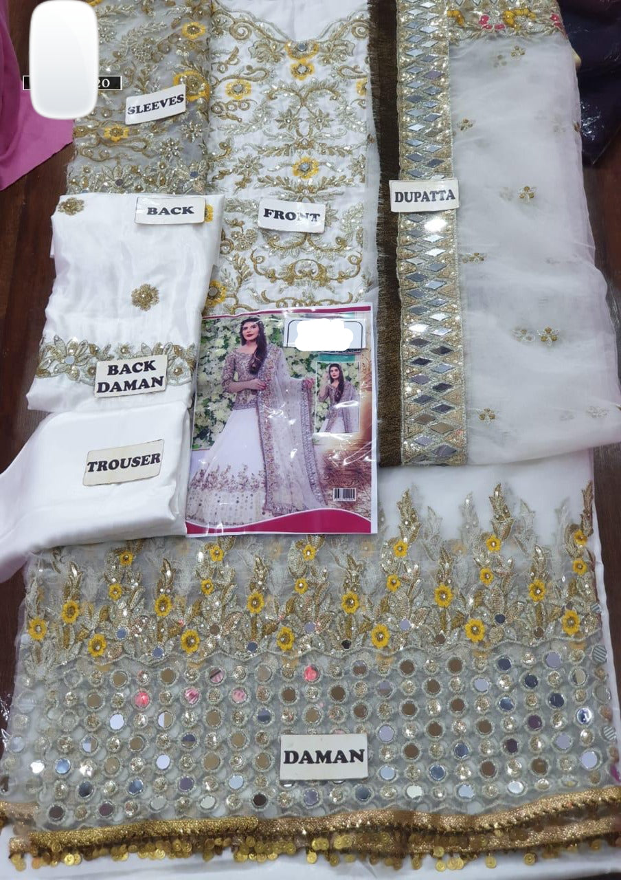 Kashee x Nida Yasir Most Demanding Lehnga Maxi White Beautiful Design