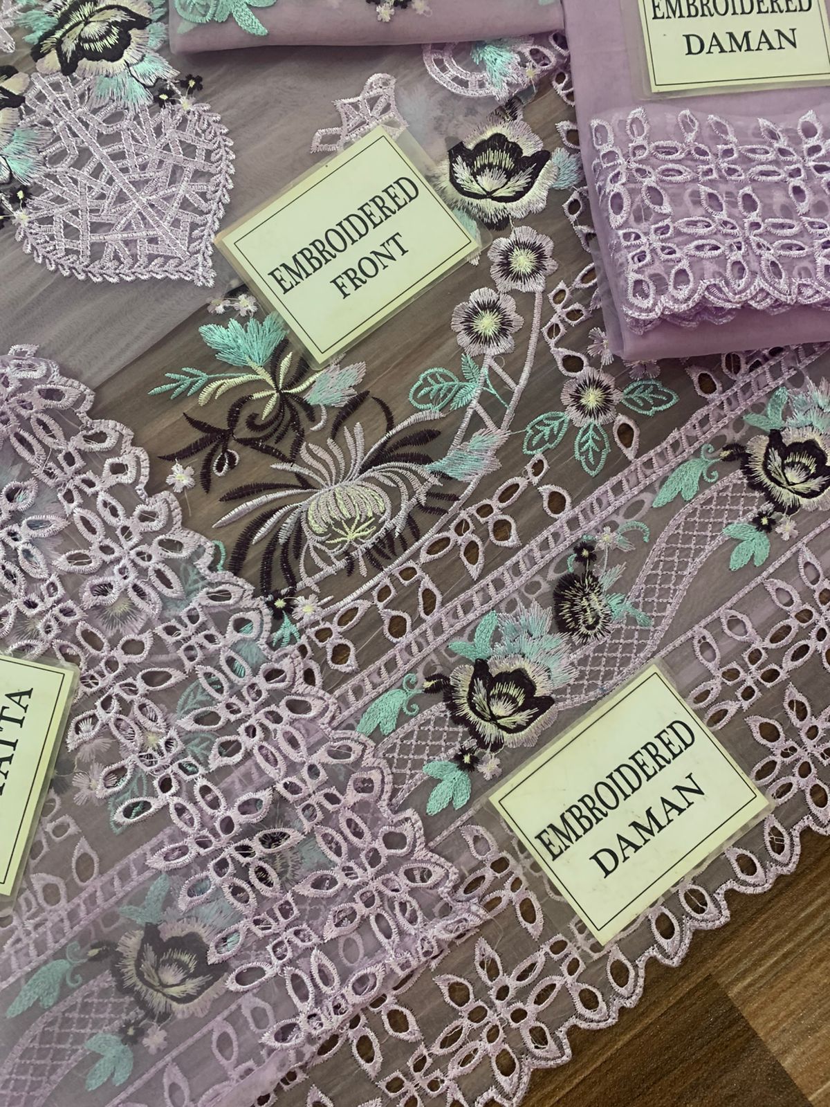 Aneela's Wz-02 Purple Organza Chikankari Dress 2025