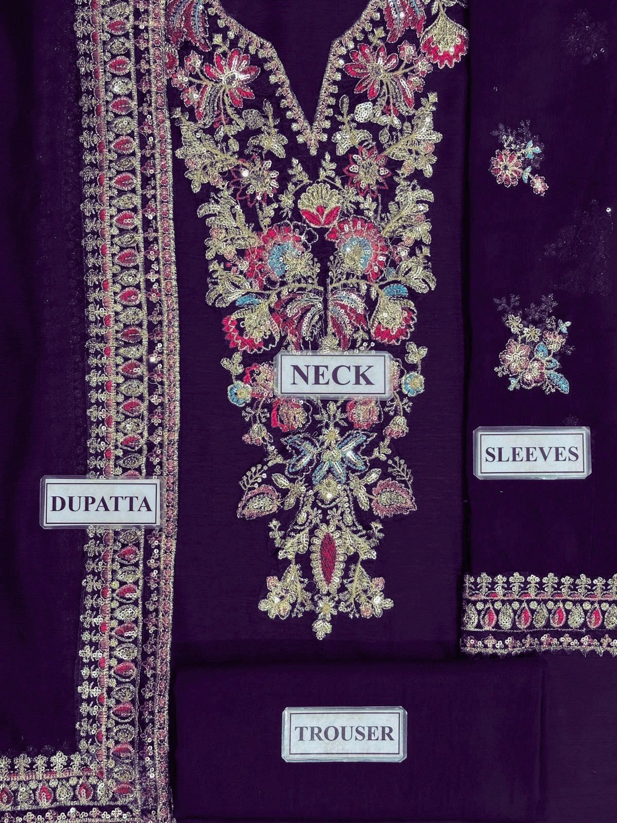 Baroque Wz-100 Pure Chiffon Most Demanding Design Red Purple n Zinc