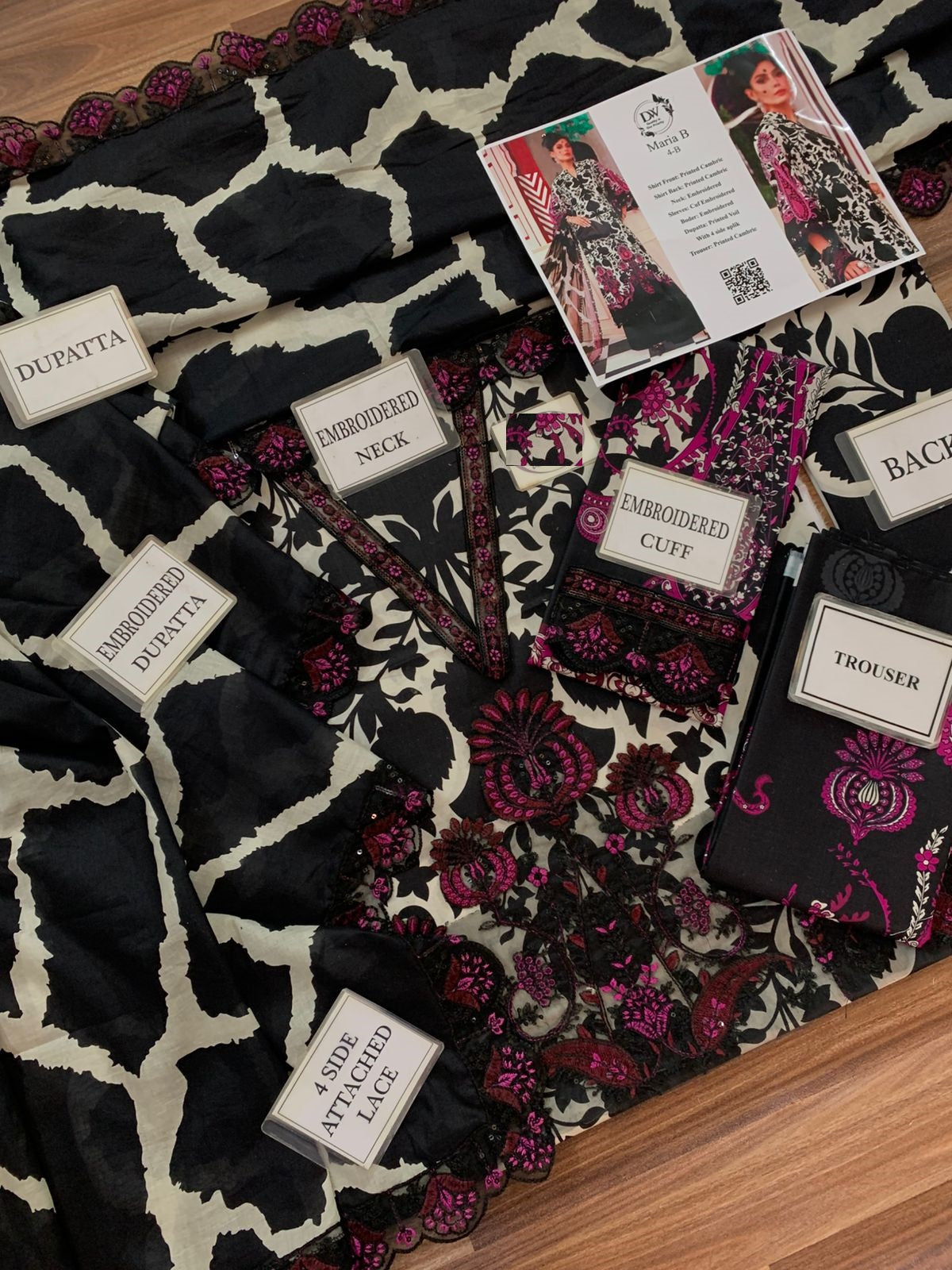 Maria b Cembric Wz-649 Luxury Lawn Dress With Voiel Emb Duppata 25