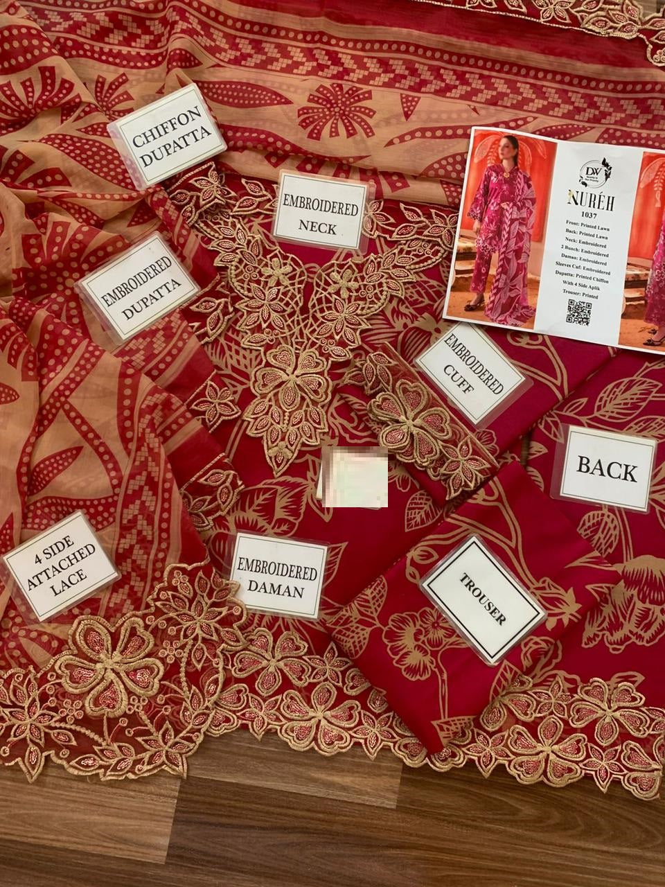 Nureh Wz-873 Premium Pure Lawn With Chiffon Emb Duppata 26