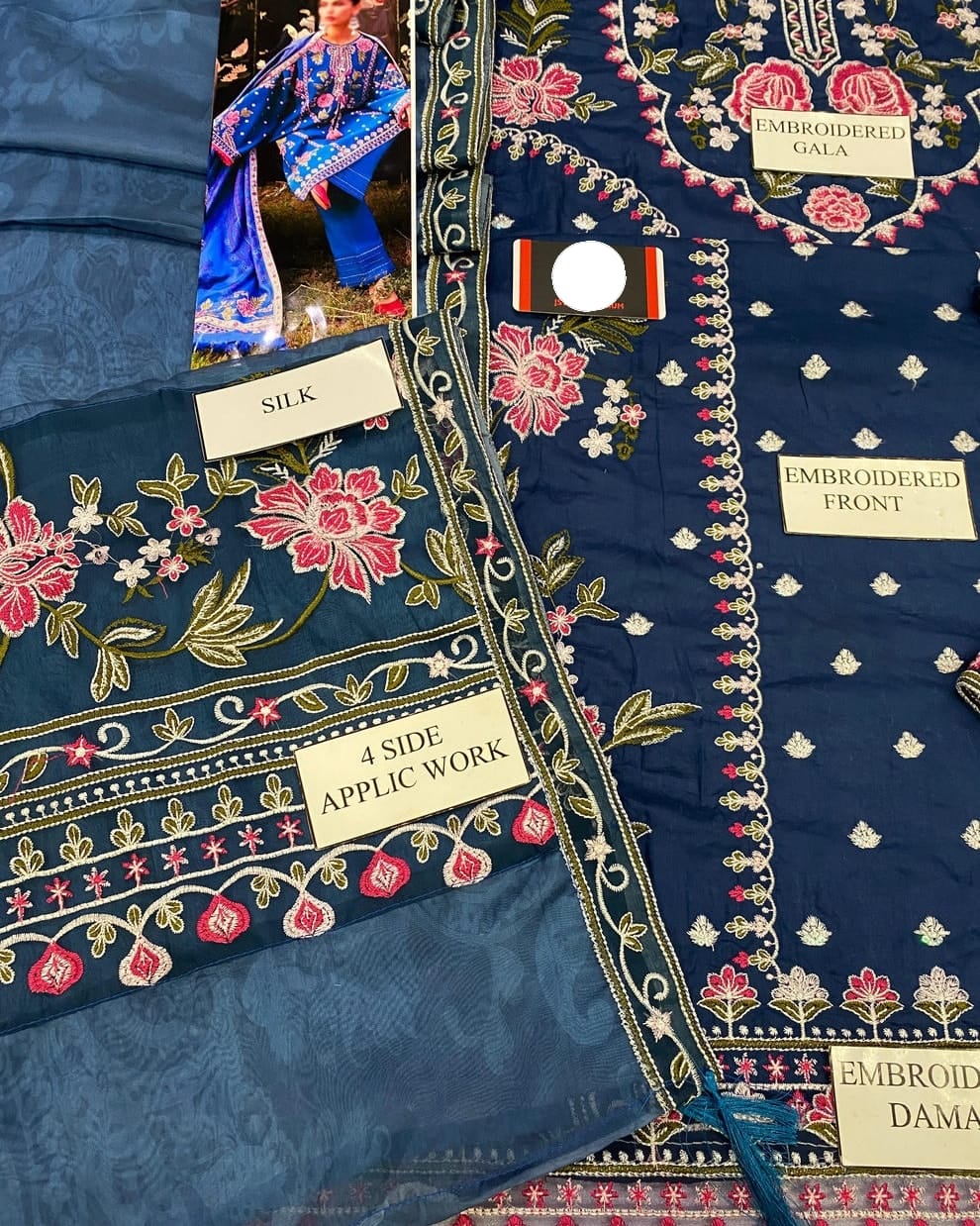 Sadaf Fahad Wz-03 Premium Pure Cotton Chikankari With Silk Emb Duppata 26