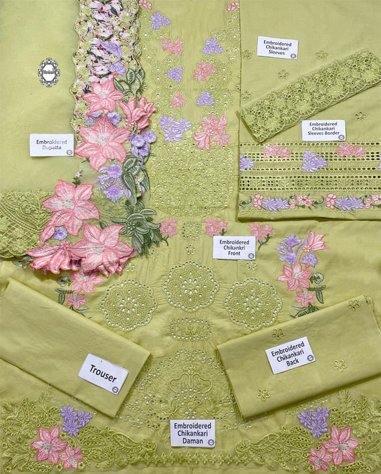 Elaaf Wz-232 Demanding 100% Cotton With Organza Emb Duppata 2026