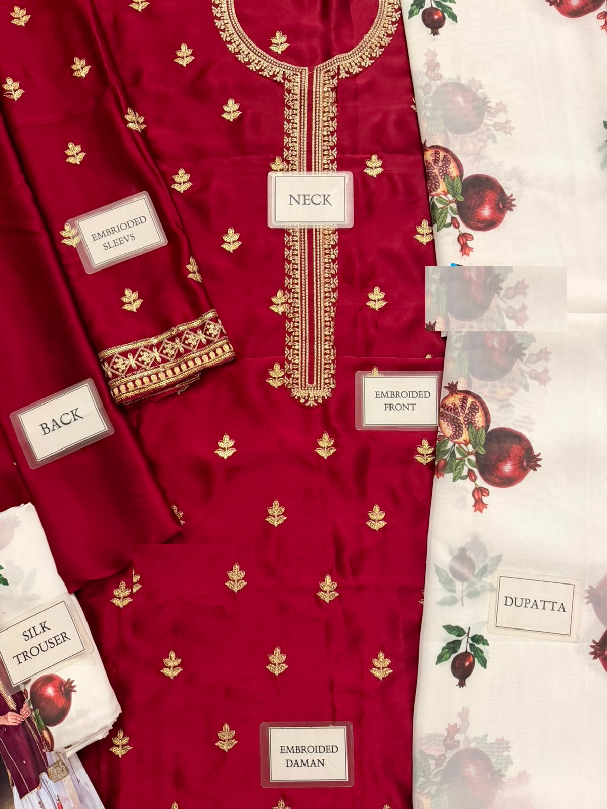Murk Red & White Dress Most Viral Code Of the Year Shamoz Silk 26