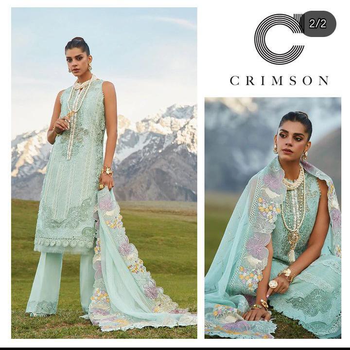 WEARZA NEW PREMIUM CHIKENKARI PURE LAWN WITH PURE ORGANZA DUPPATA 2024 - Wearza
