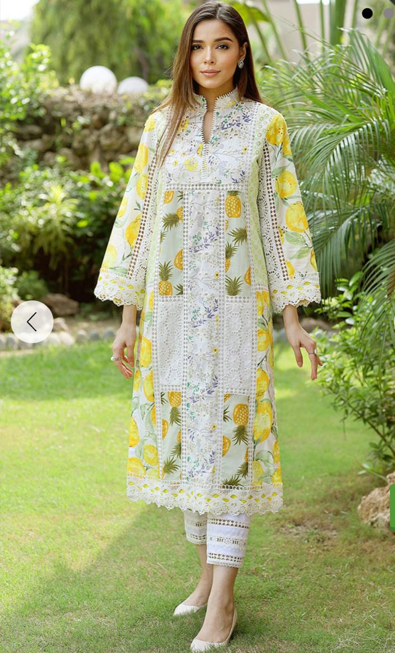 Sada Saaghar Luxury Lawn Chikankari Dress 2024