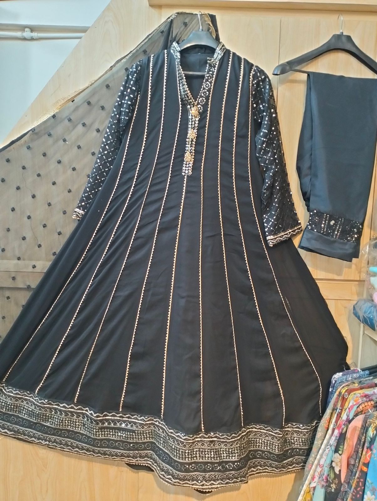 Wearza White Rang 3pc Pure Chiffon Maxi 2024