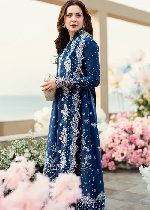 Qalamkar Wz-1185 Luxury Pure Lawn Embroidered WIth SIlk Duppata Eid Collection 2025