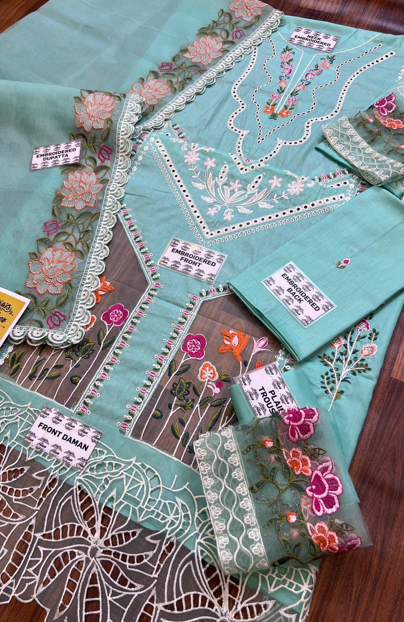 Regelia Wz-161 Luxury Pure Lawn With Khaadi Net Duppata Summer Eid Collection 2025