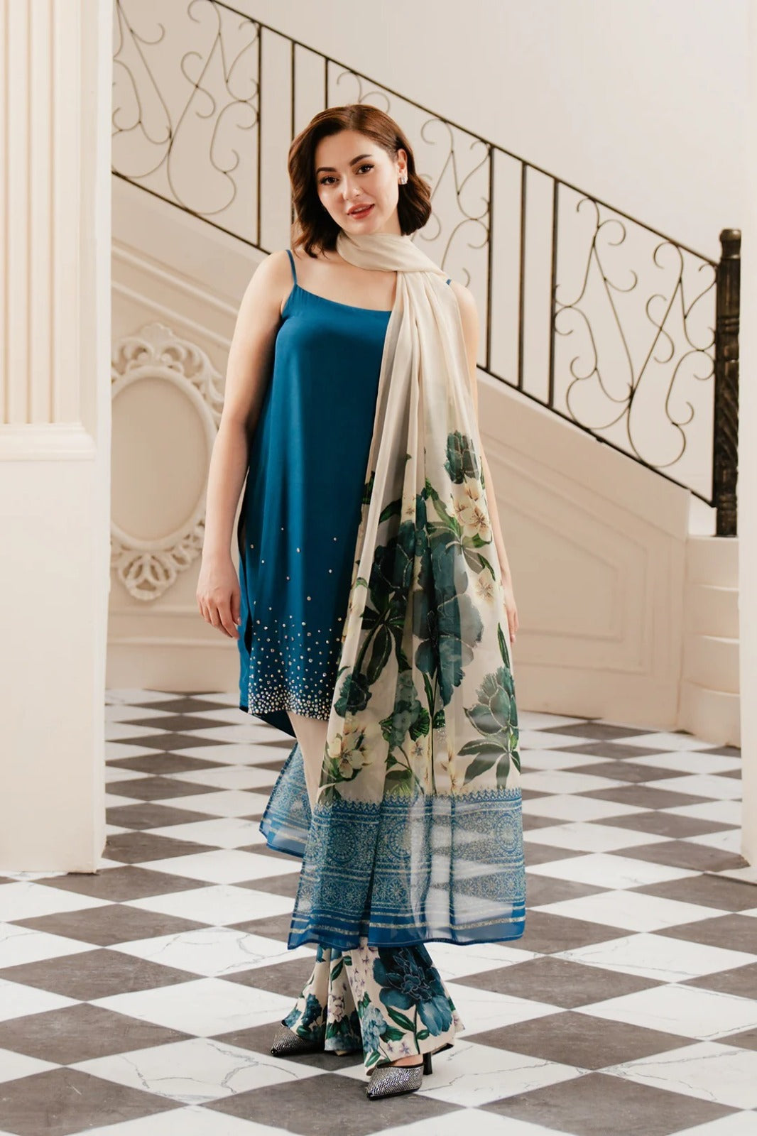 Lulusar X Hania Amir Shamoz Pure Silk Dress With Handwork 2024 Wearza Lulusar X Hania Amir Shamoz Pure Silk Dress With Handwork 2024 Wearza
