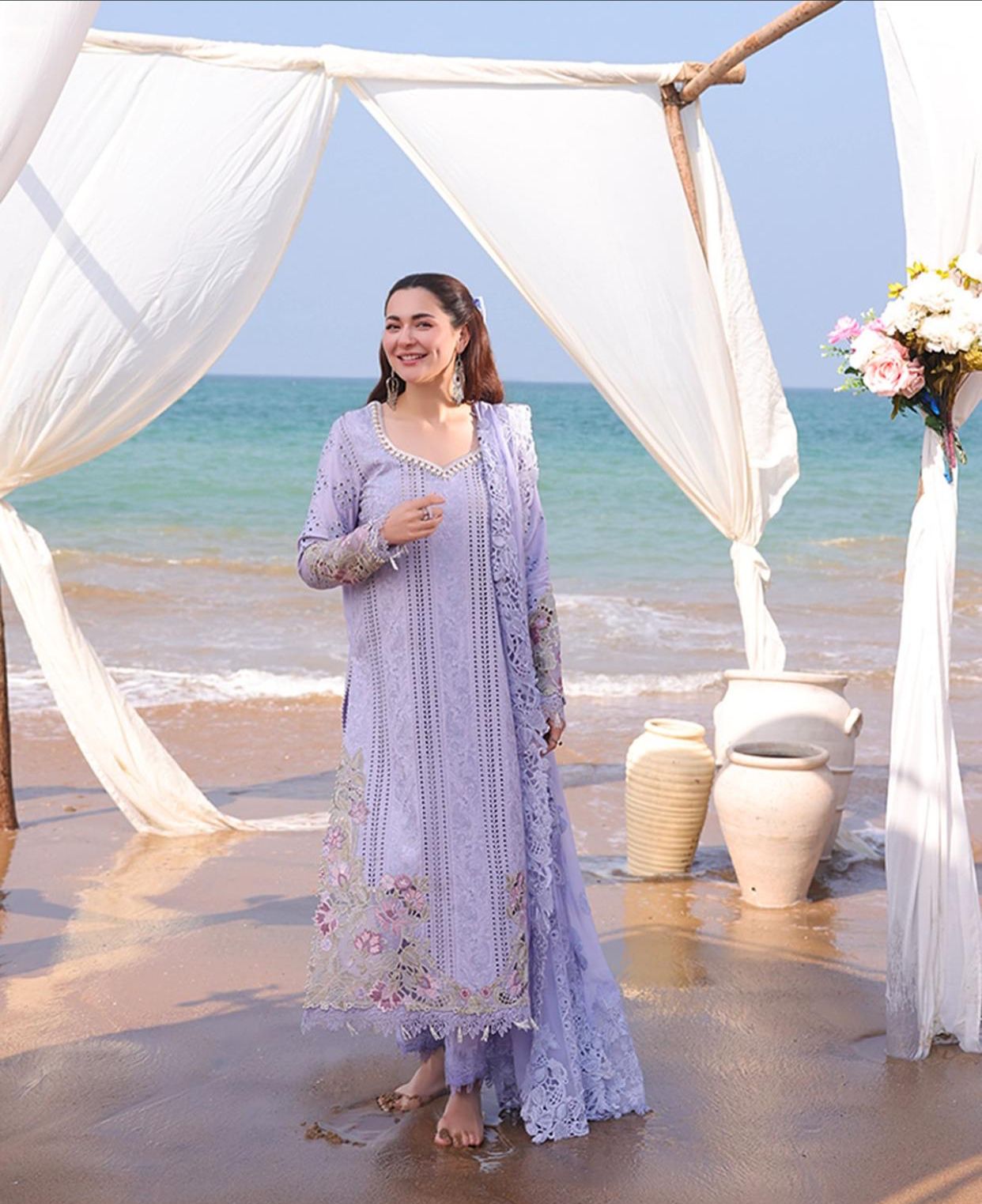 Sereene Wz-456 Pure Egyption Lawn With Organza Duppata Summer Eid Collection 2025