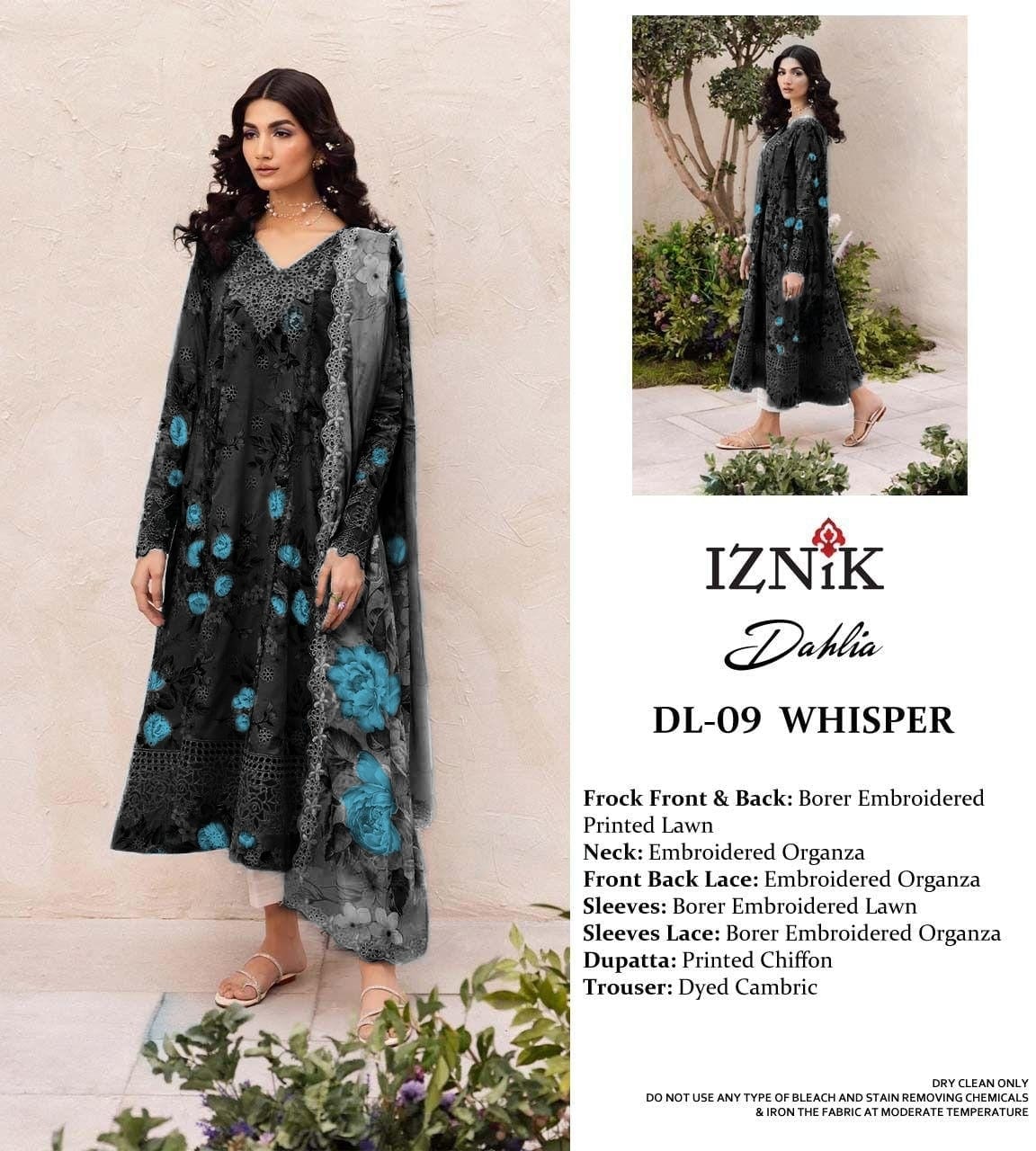 Iznik Dalfah Wz-D9 In 7 Color's Luxury Pure Lawn Chikankari Embroidered Eid Collection 2025