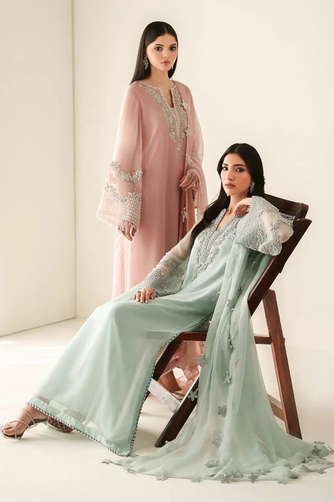 BAroque Chiffon SKy N Pink