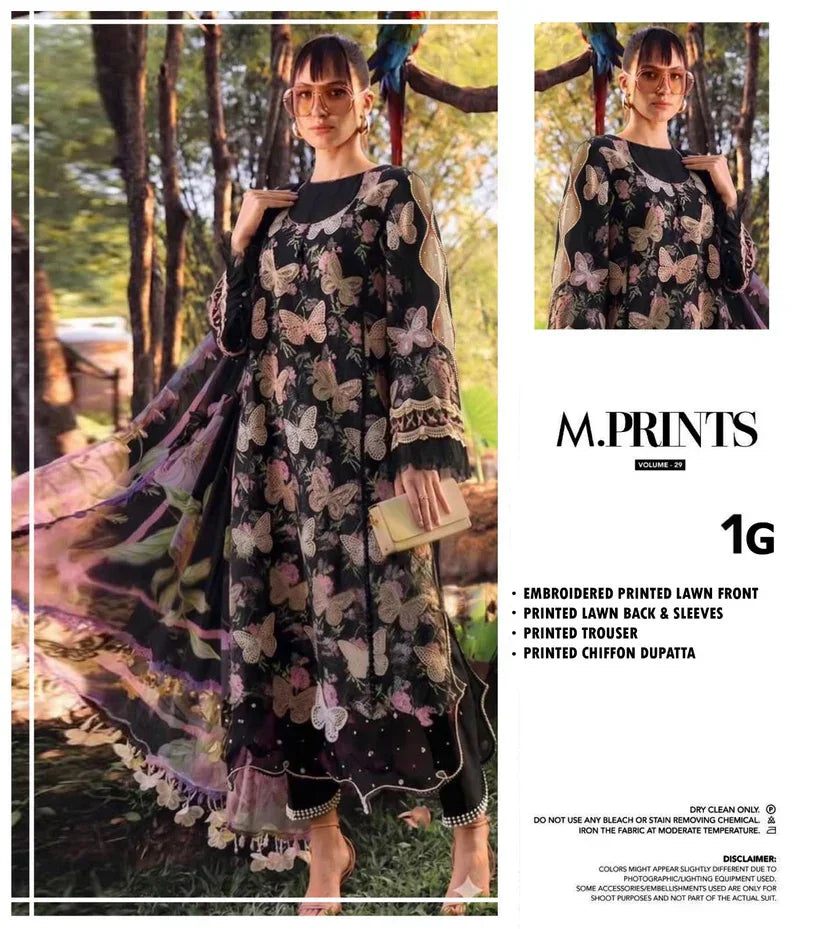 maria b dress butter fly black