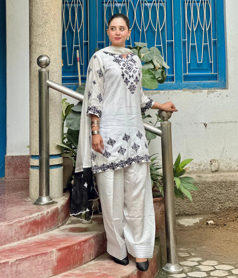 Ansab Jahangir X Dananeer Wz 02 100% Raw Silk 3Pcs Dress Ready To Wear 25