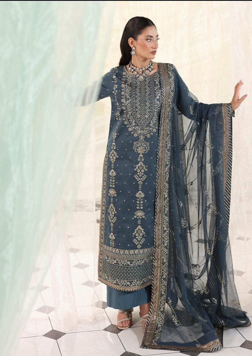 Asim Jofa Wz-073 Semi Pure Chiffon Most Demanding Dress 25