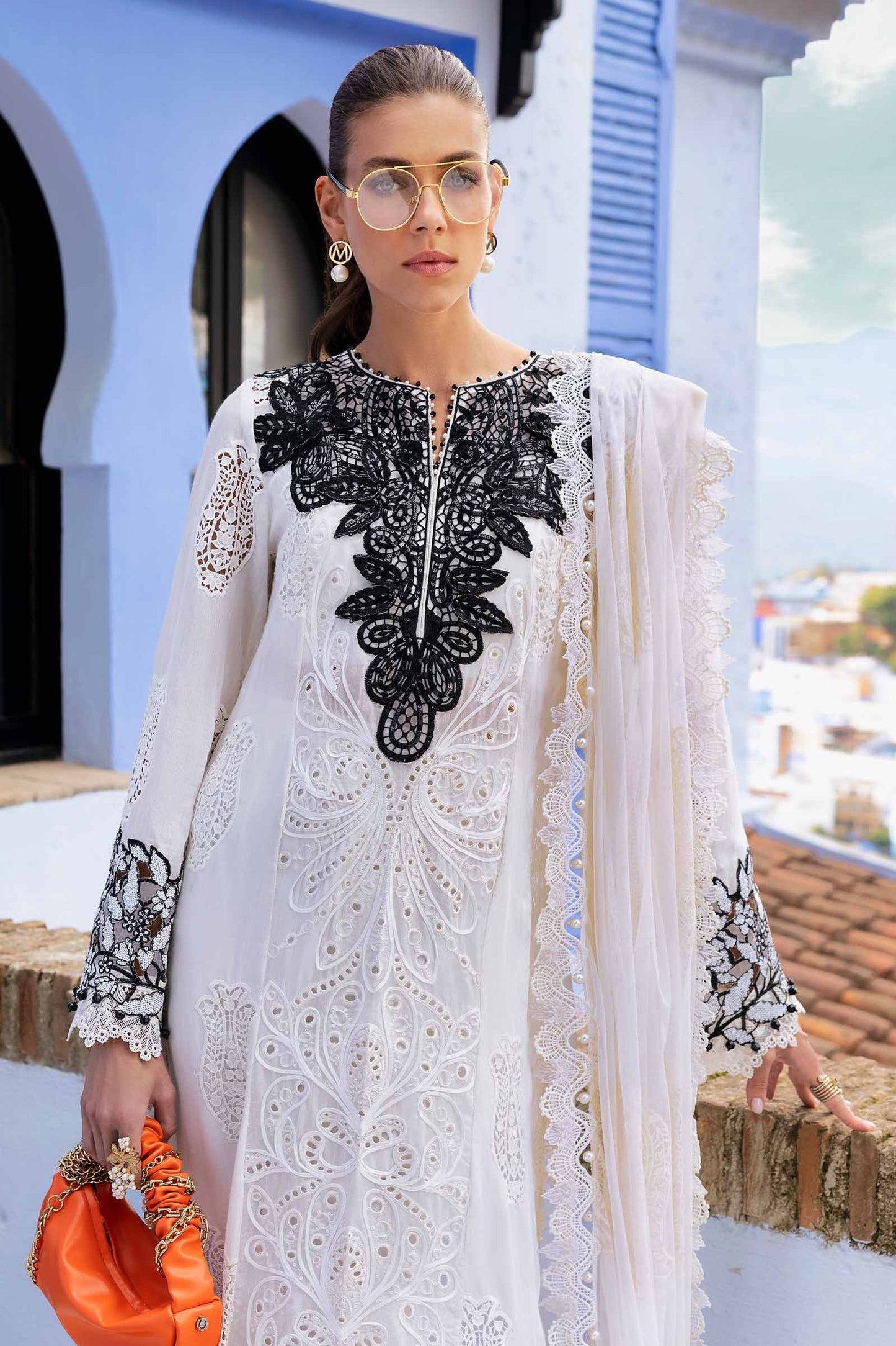 Maria B Wz-01 Luxury Pure Lawn Chikankari Embroidered Dress Eid Ul Adha Collection 2025