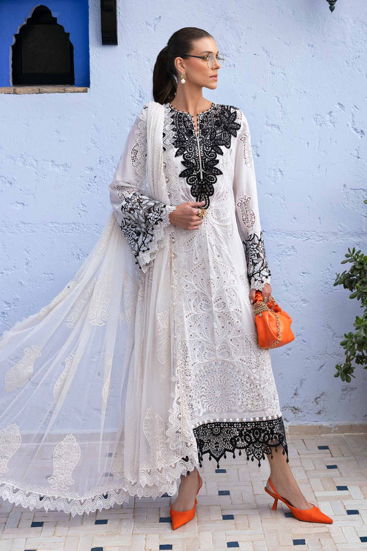 Maria B Wz-01 Luxury Pure Lawn Chikankari Embroidered Dress Eid Ul Adha Collection 2025