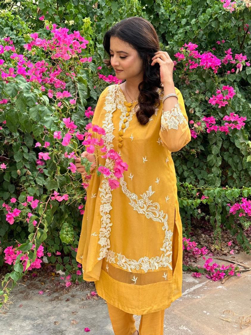 Khushbu Premium Khaadi Soft Net Dress By Wearza 2025