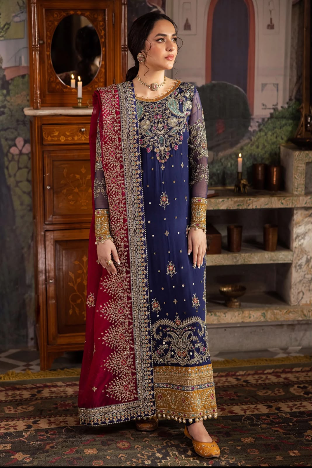 Nureh Wz-3054 Premium Pure Chiffon With Organza Emb Border Duppata 2026