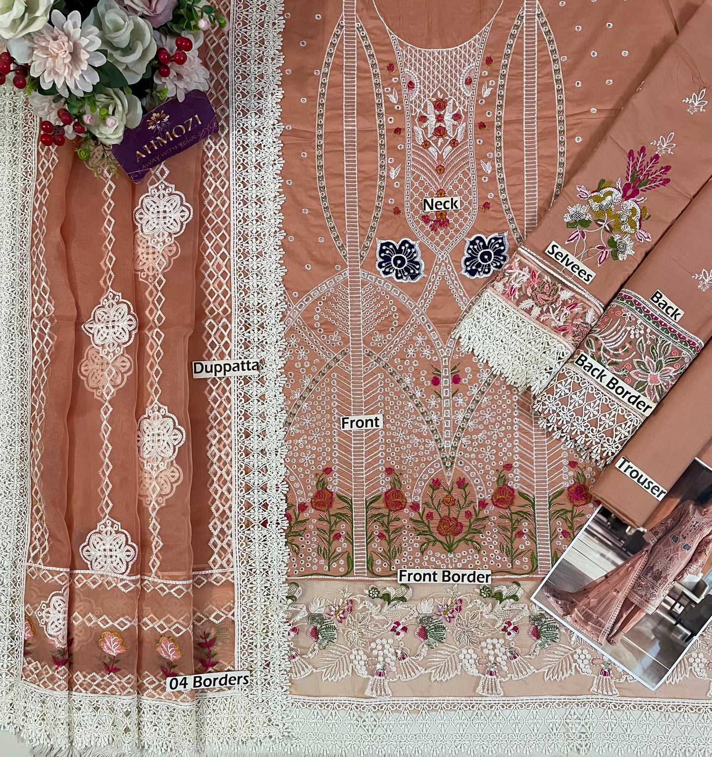 Akasy Wz-1012 Luxury Cotton With Fully Heavy Embroidered Organza Dupatta 2026